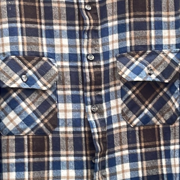 Vintage Northwest Territory Flannel Quilt Lined Shirt Jacket Blue Plaid size L - Picture 2 of 5